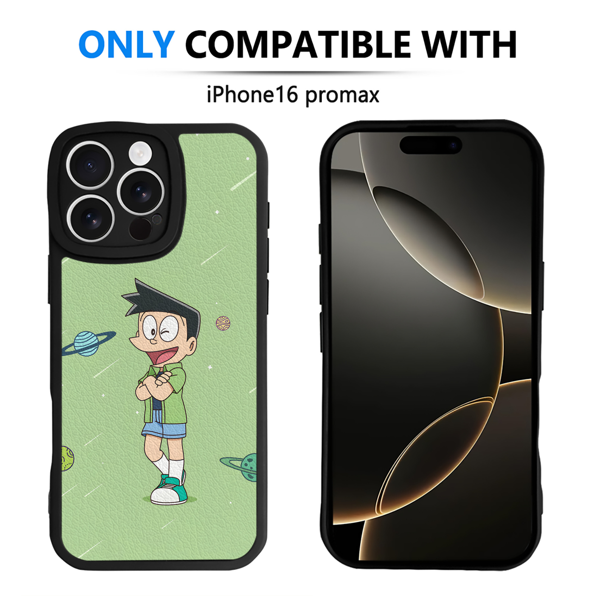（画像用） ドラえもん Doraemon 【iPhone 16シリーズ対応】シリコンスマホケース（レザー調） 材質：シリコン